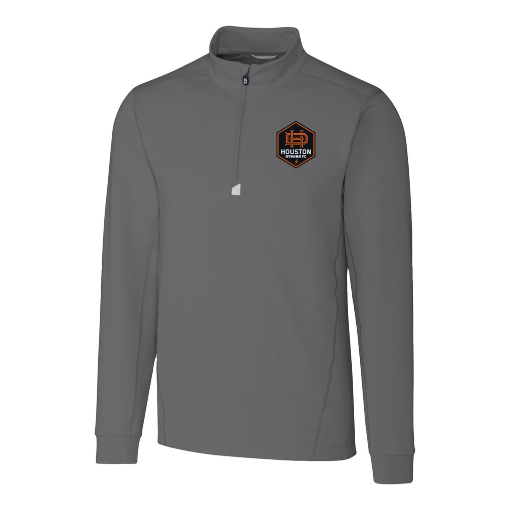  Houston Dynamo FC Cutter & Buck Traverse Stretch Eco Quarter-Zip Pullover Top - Gray